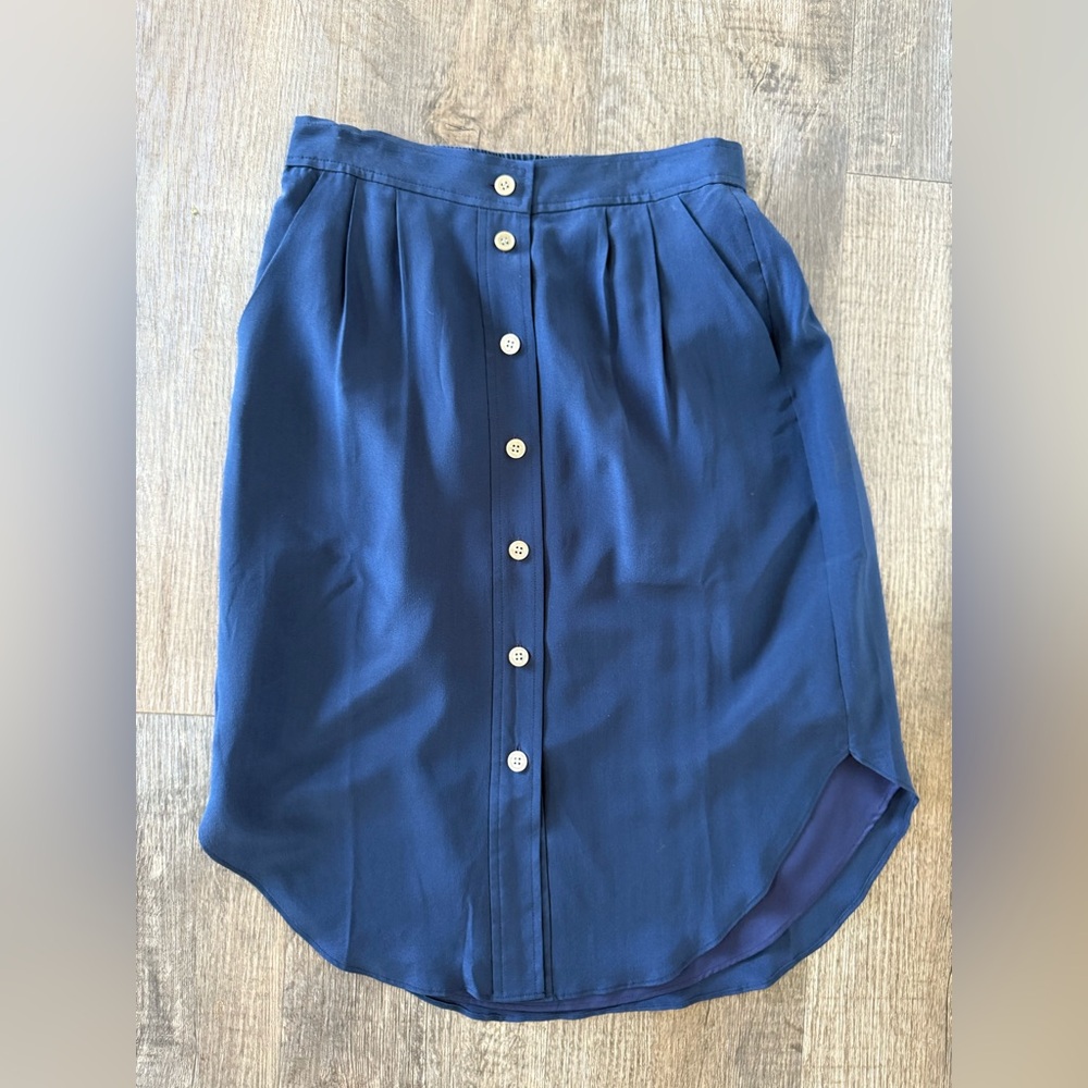 Madewell NWT Navy Blue Button-Down Skirt